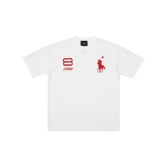 Stoned & Co ® Dark Horse : Polo Tee White (SS26)