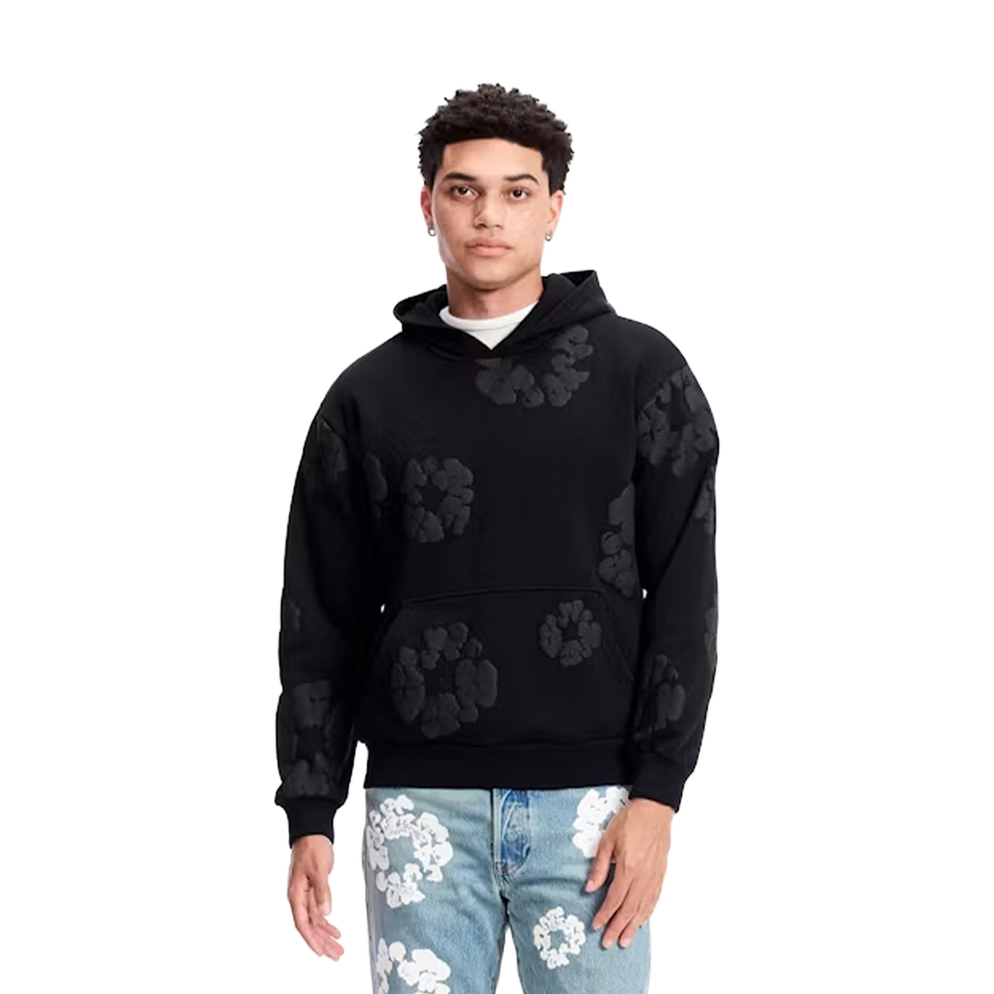 Denim Tears Cotton Wreath Hoodie Black Monochrome (SS24)