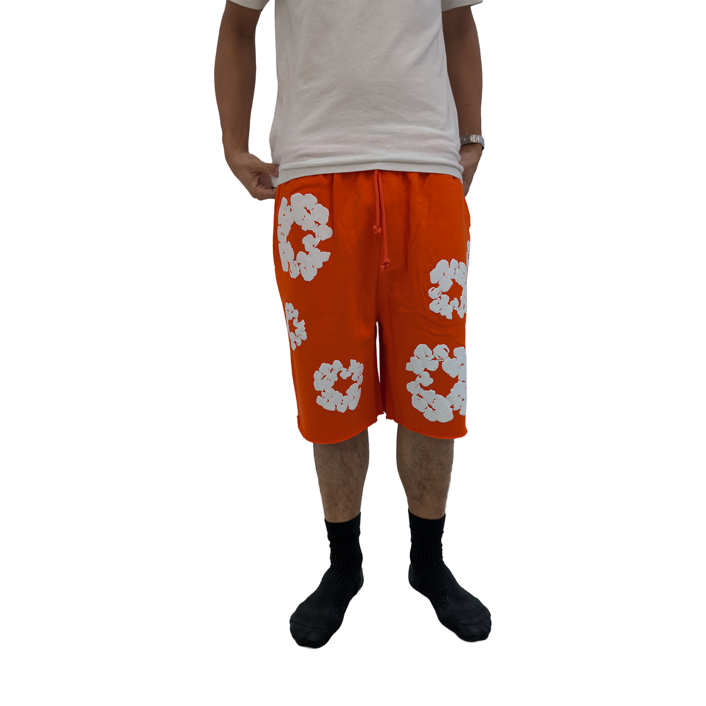 Denim Tears The Cotton Wreath Shorts Orange (FW23)