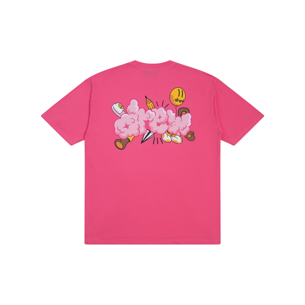 Drew House Doodle Joy S/S Tee Hot Pink (SS22)