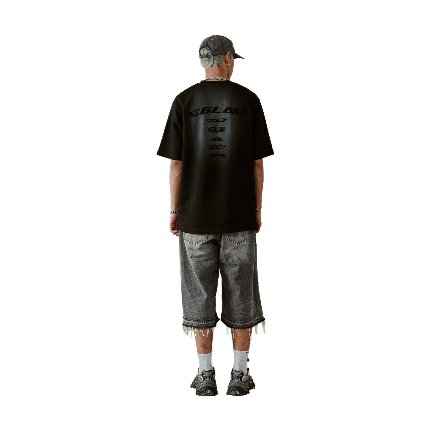 EGLAF Basic Spray Multi Logo Tee Black (SS25)