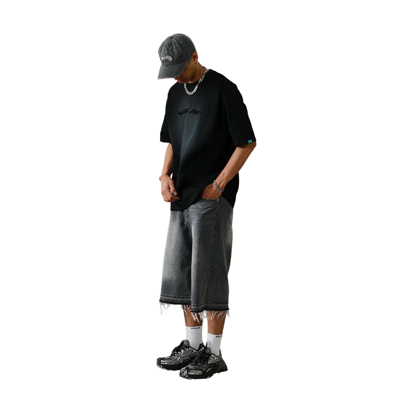 EGLAF Basic Spray Multi Logo Tee Black (SS25)