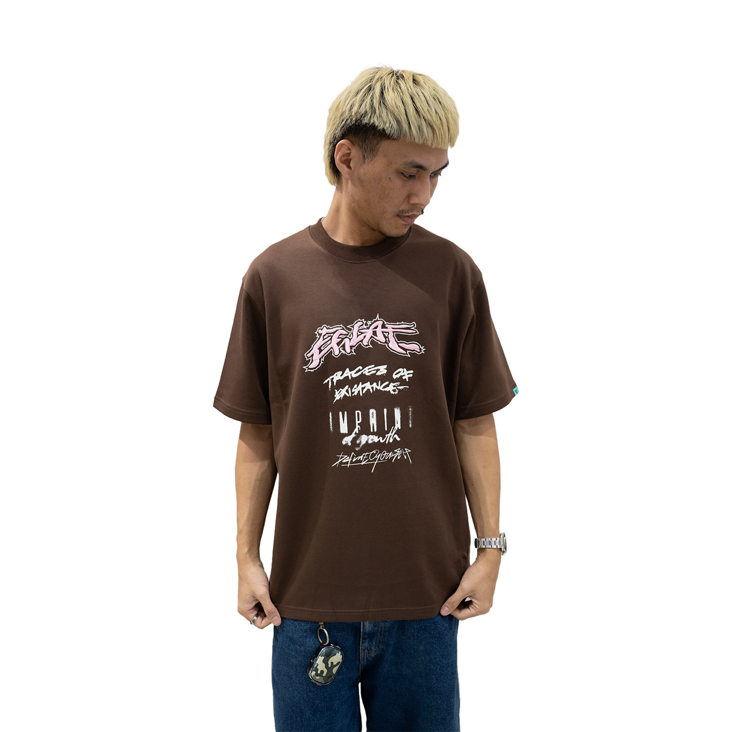 EGLAF Fragments Mixed Typo Tee Brown (FW24)