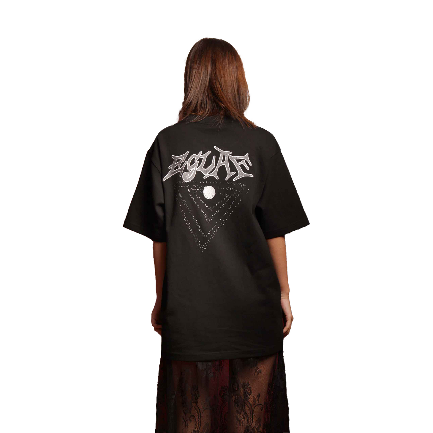 EGLAF Galaxy Embroidery Oversized Tee Black (FW24)