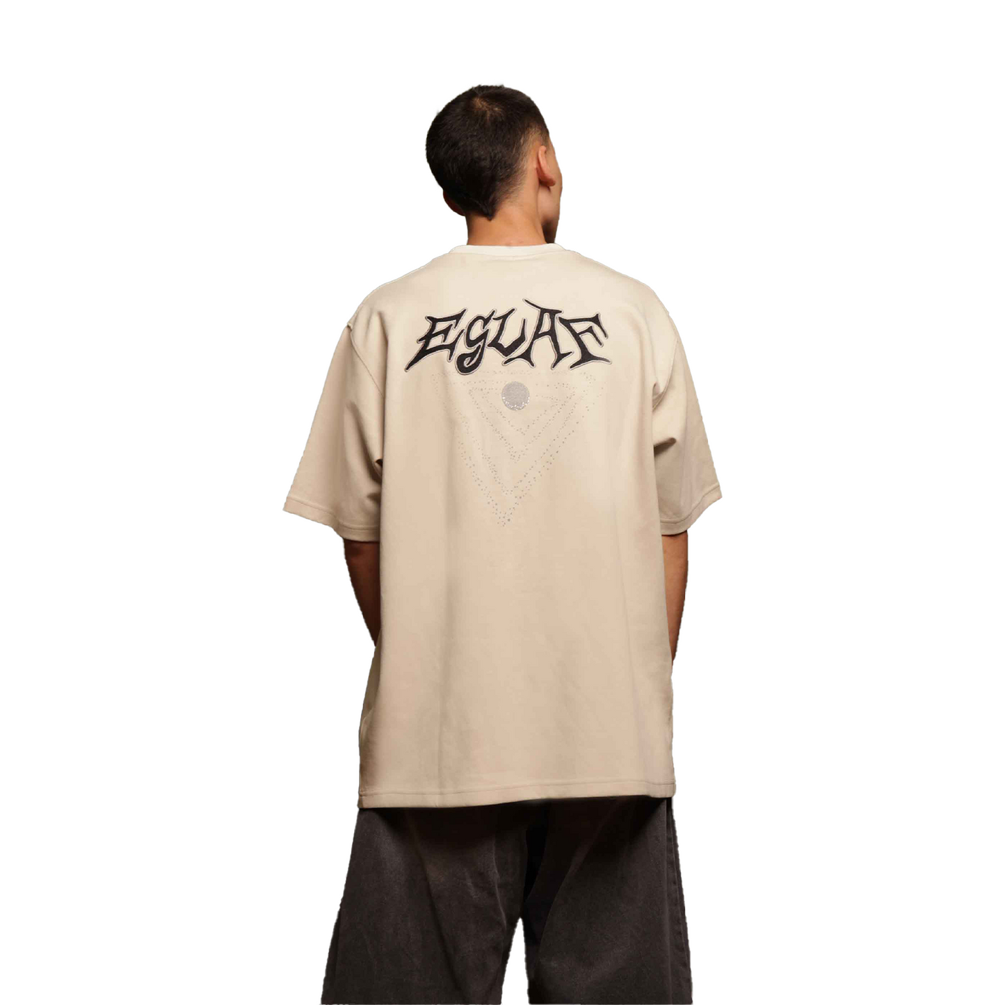 EGLAF Galaxy Embroidery Oversized Tee Light Khakis (FW24)