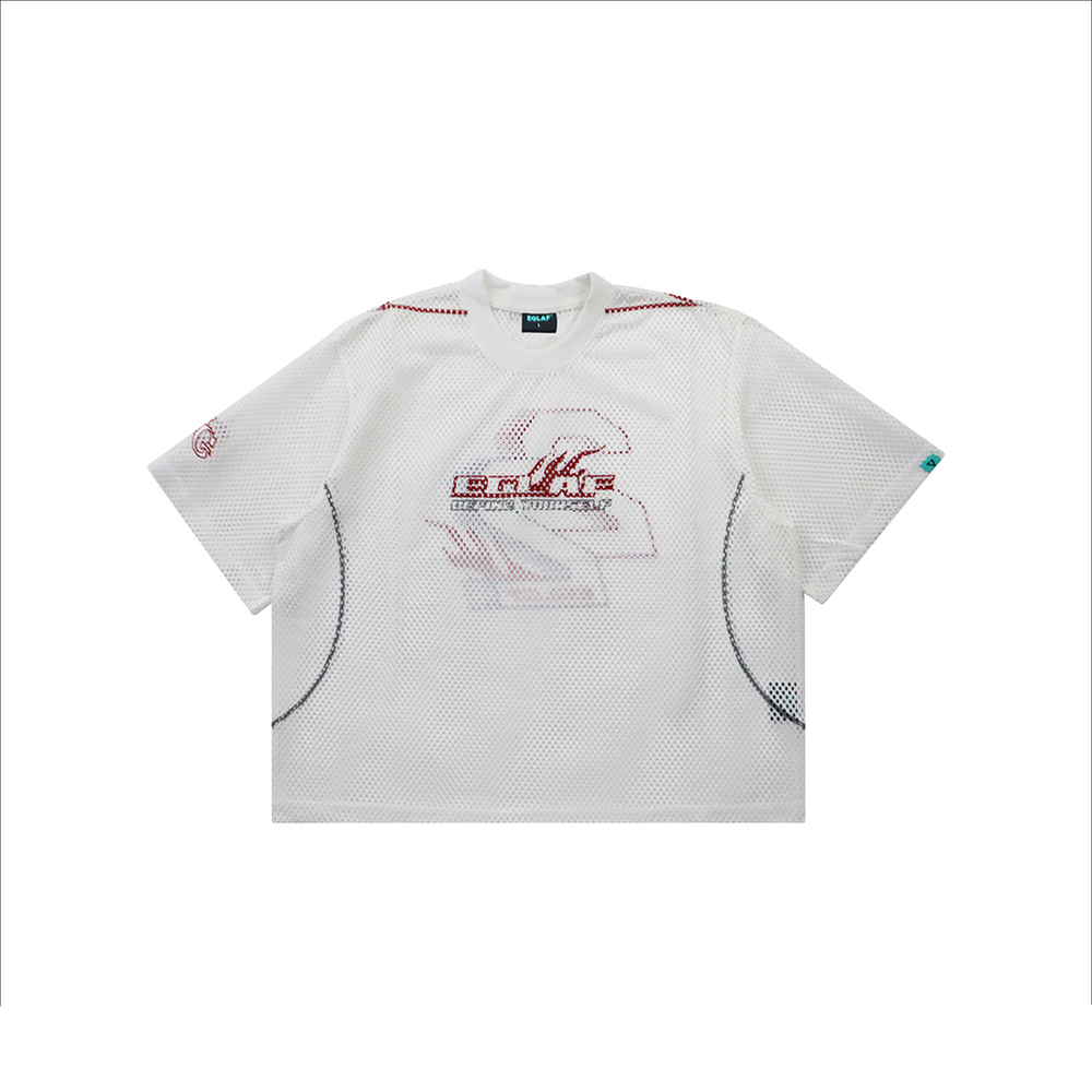 EGLAF MV Mesh Boxy Tee White (FW25)