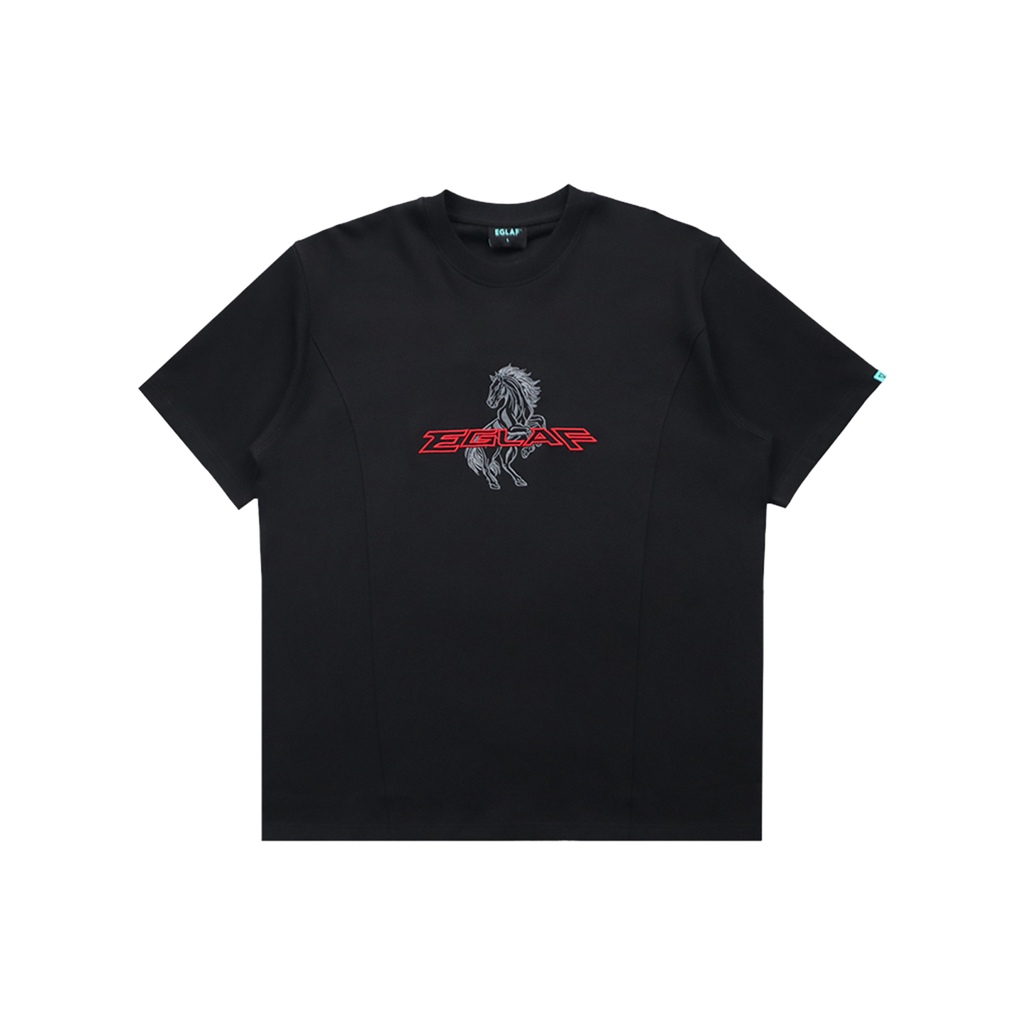 EGLAF RU Chest Embroidery Logo Tee Black (SS26)