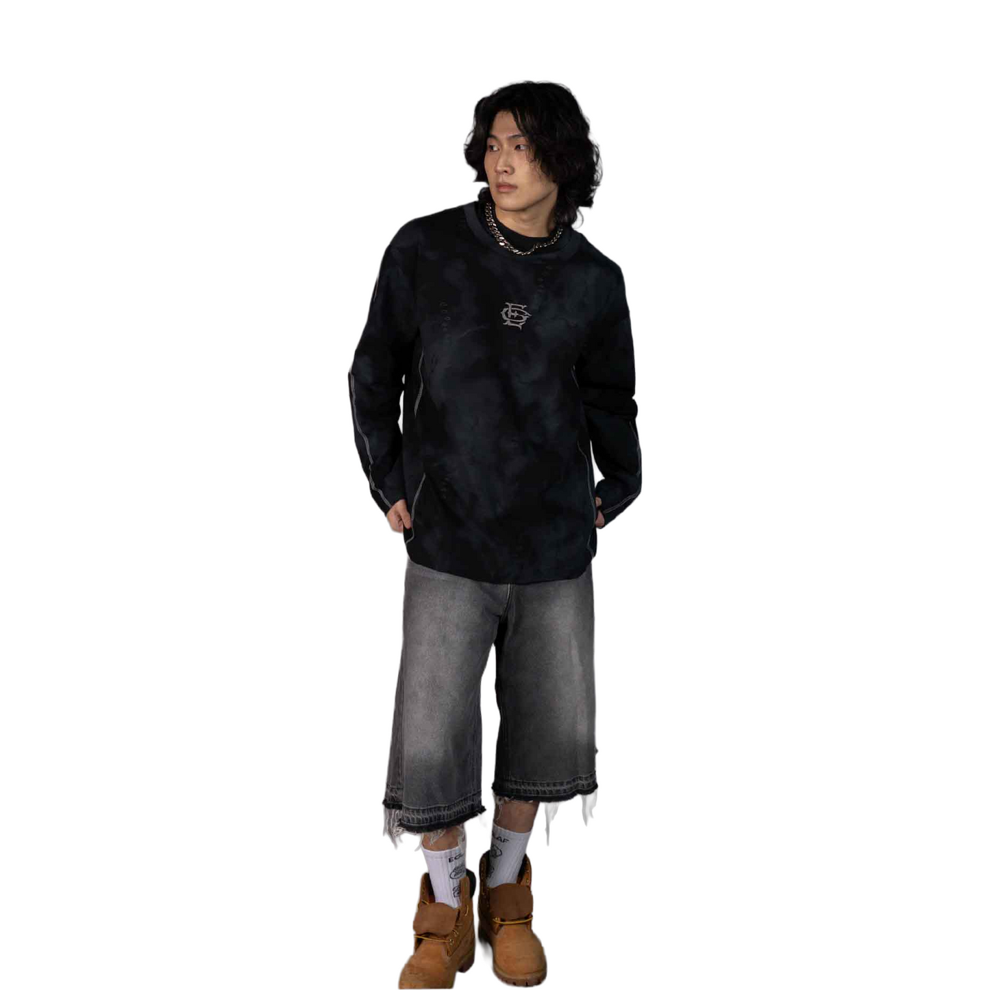 EGLAF Sculpta EG Marbre Long Sleeve Tee Black (SS25)