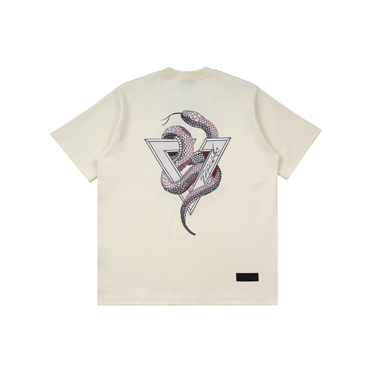 EGLAF Serpent Logo Tee Cream White/Pink (SS25)