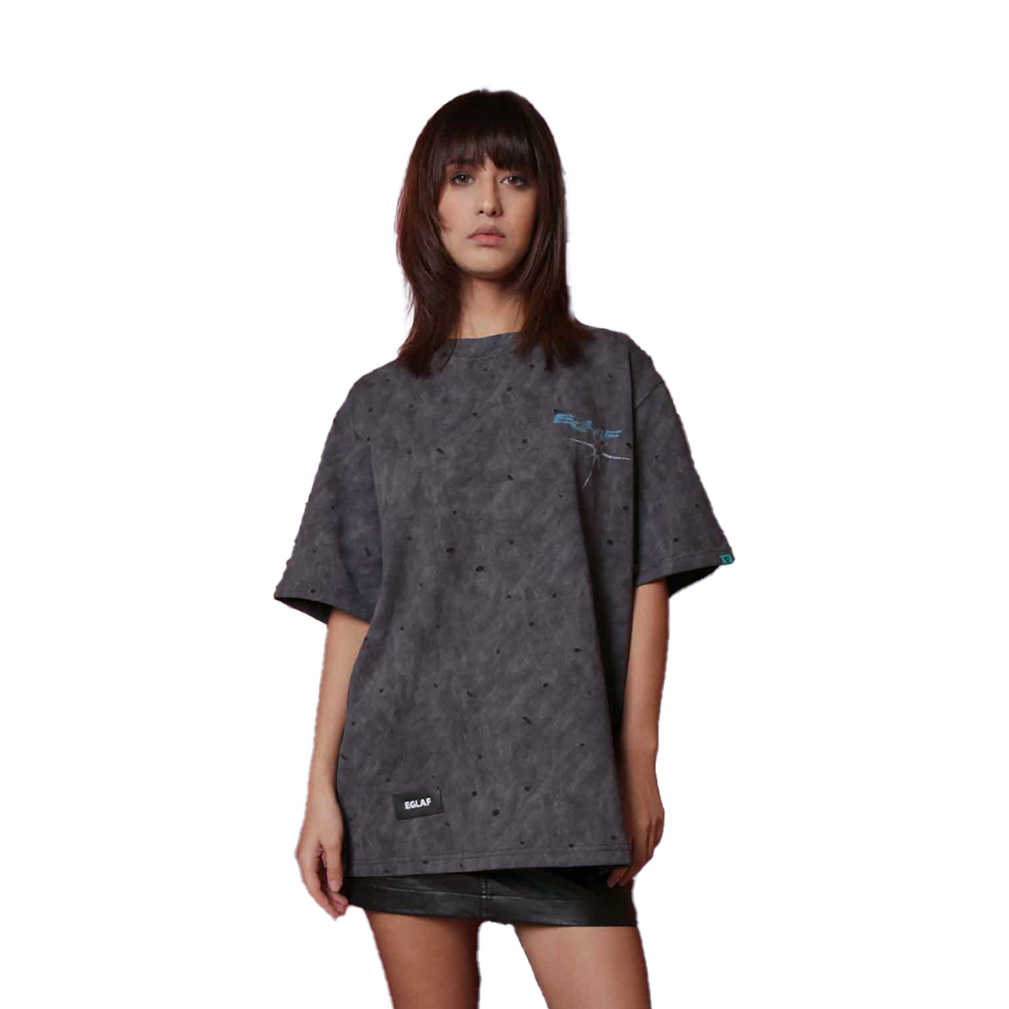 EGLAF Stars Print Oversized Tee Light Grey (FW24)