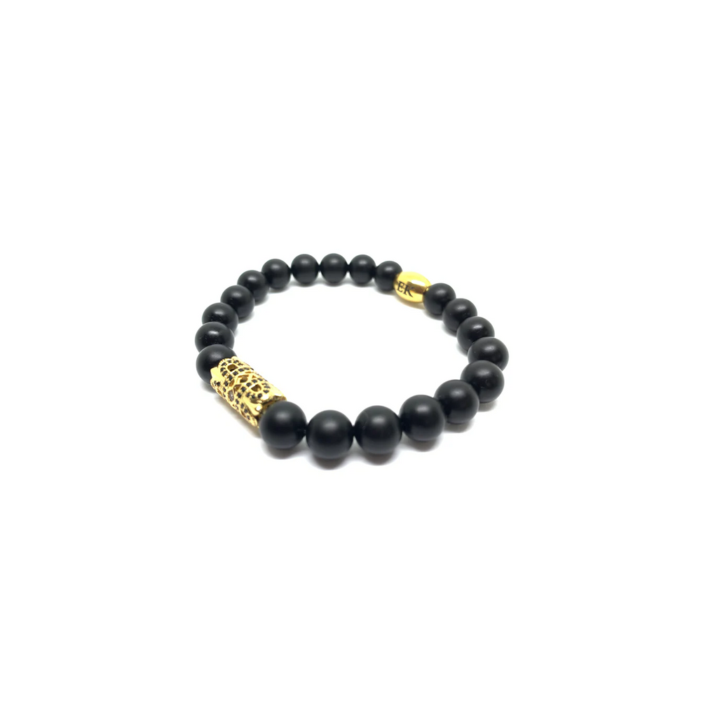 EK Collection Gold Caesar Gemstone Bracelet Black (SS25)