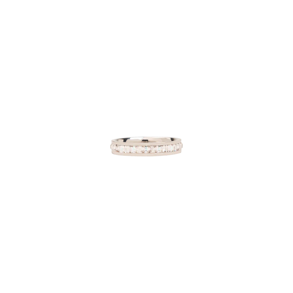 EK Collection Single Iced Out Band Ring Silver (SS25)