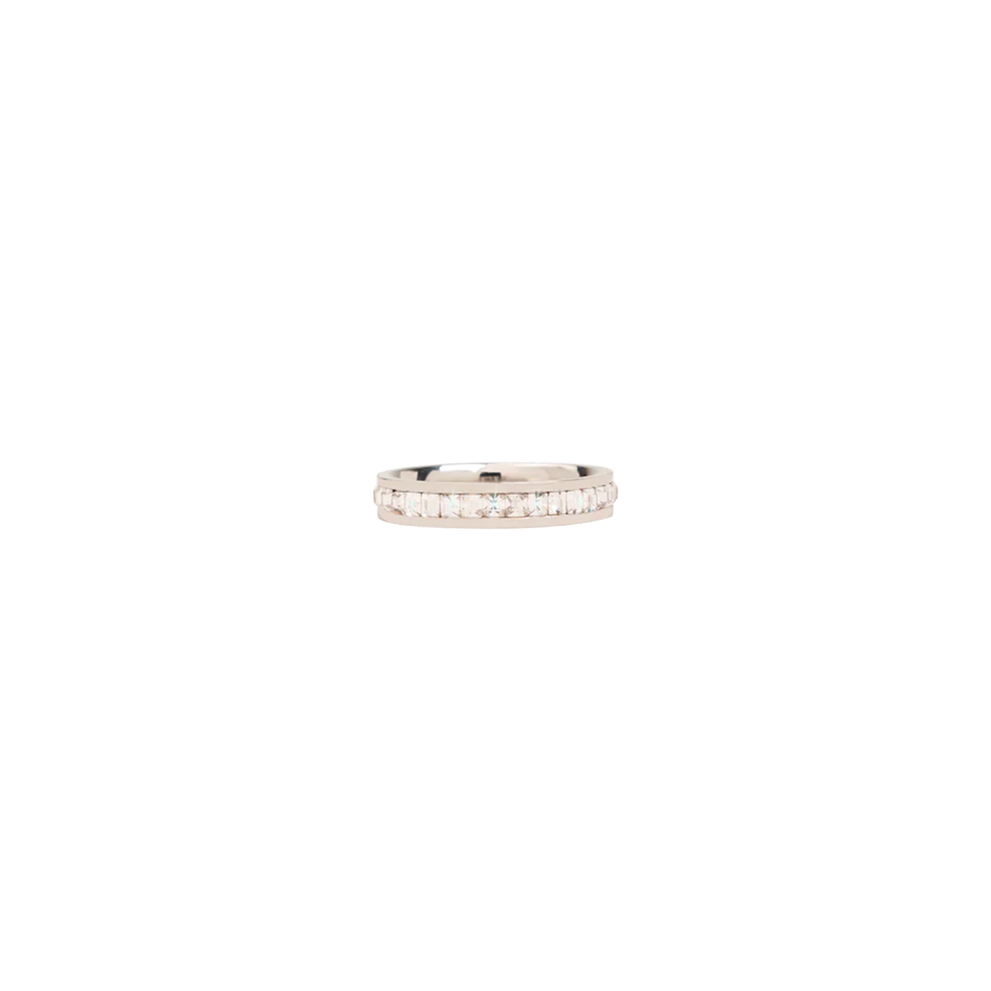 EK Collection Single Iced Out Band Ring Silver (SS25)