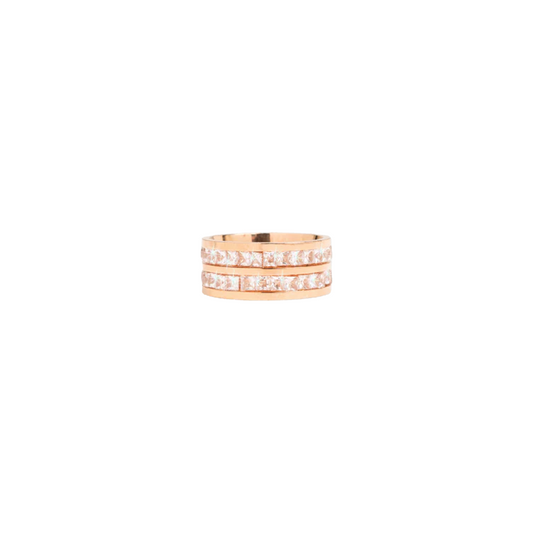 EK Collection Double Iced Out Band Ring Rose Gold (SS25)