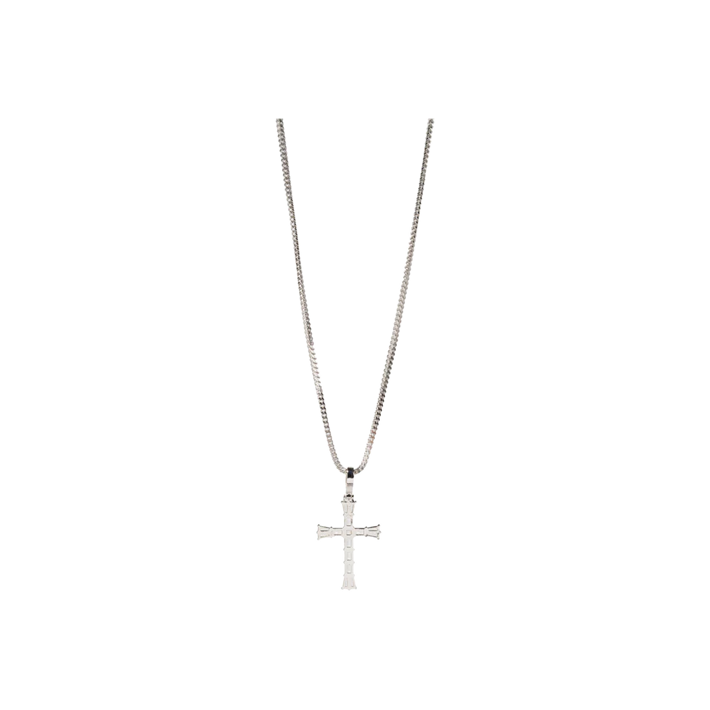 EK Collection Baguette Cross Necklace Silver (SS25)