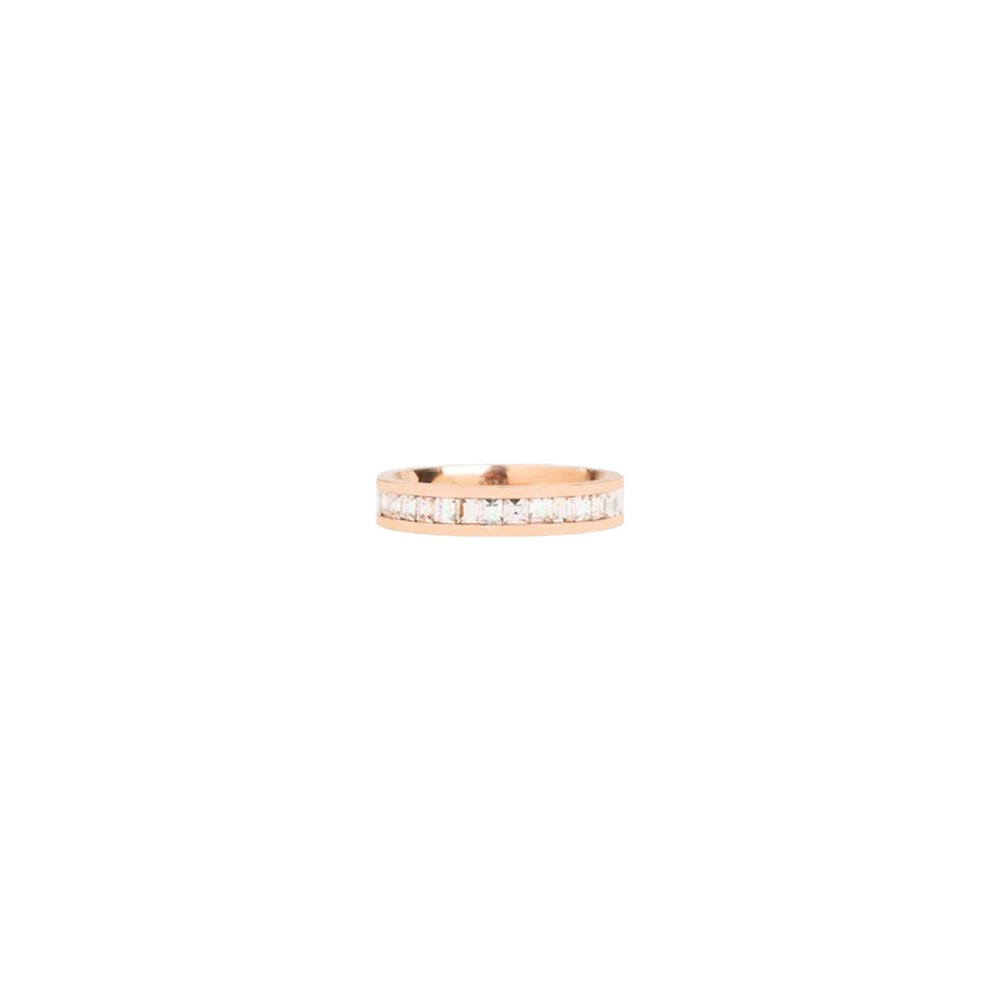 EK Collection Single Iced Out Band Ring Rose Gold (SS25)