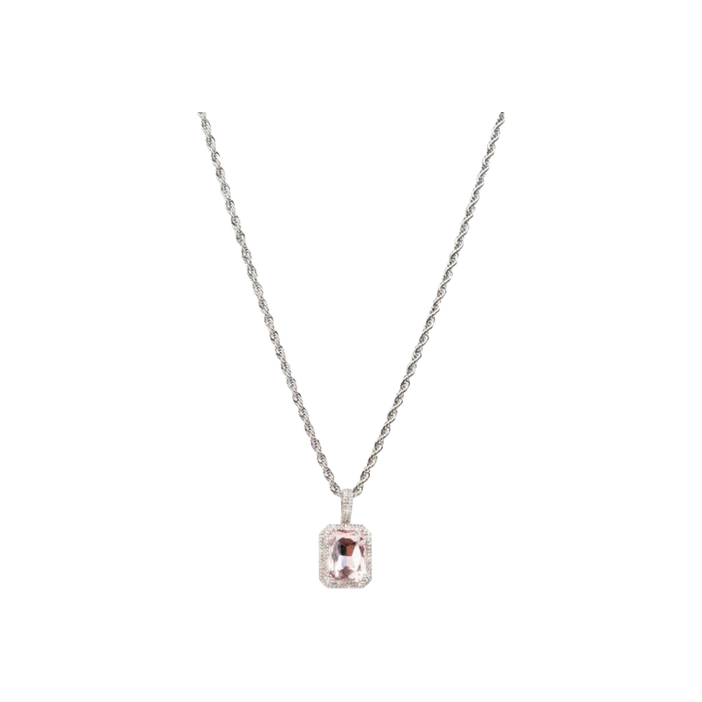 EK Collection Pink Sapphire Necklace Silver