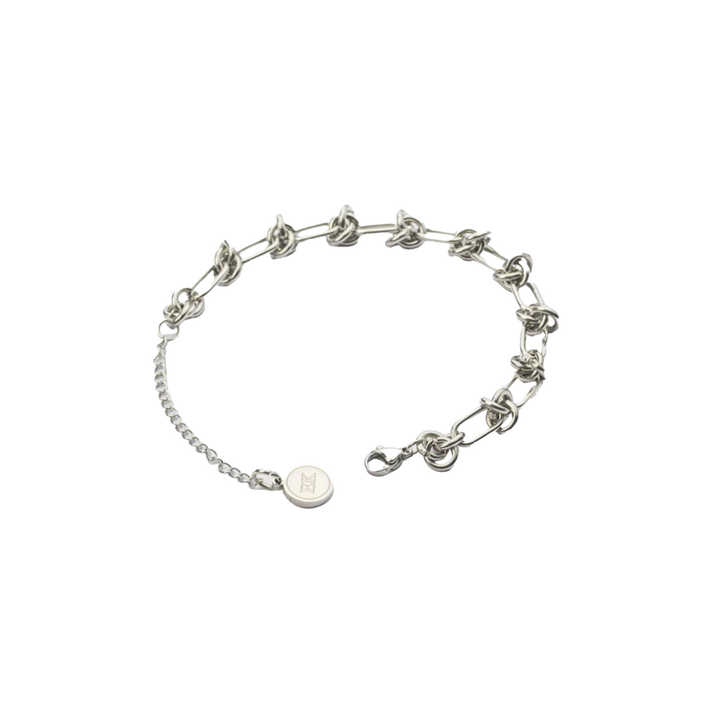 EK Collection Adjustable Loop Link Bracelet Silver