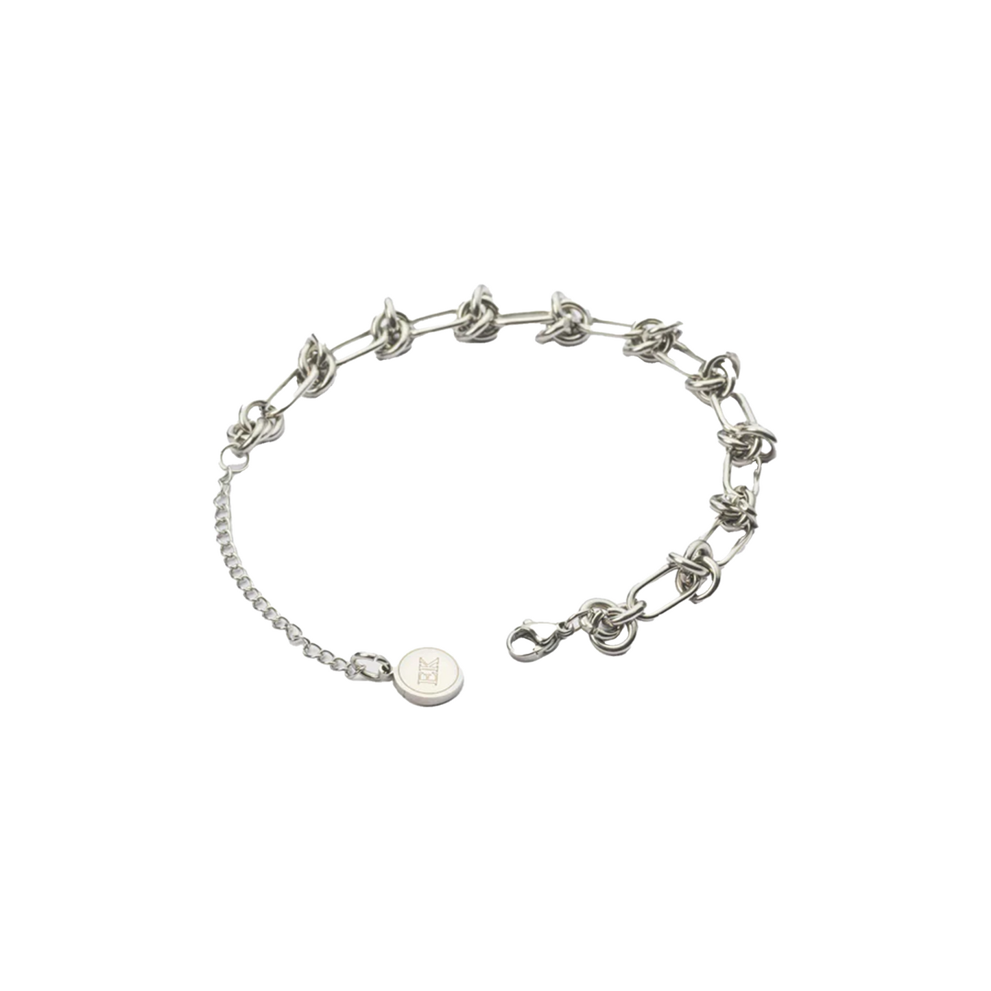 EK Collection Adjustable Loop Link Bracelet Silver