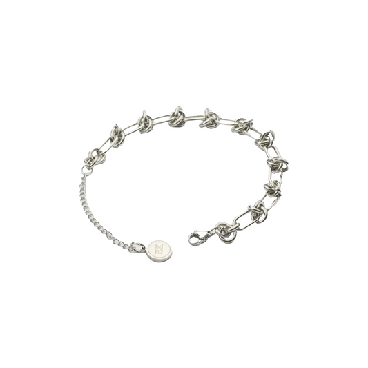EK Collection Adjustable Loop Link Bracelet Silver
