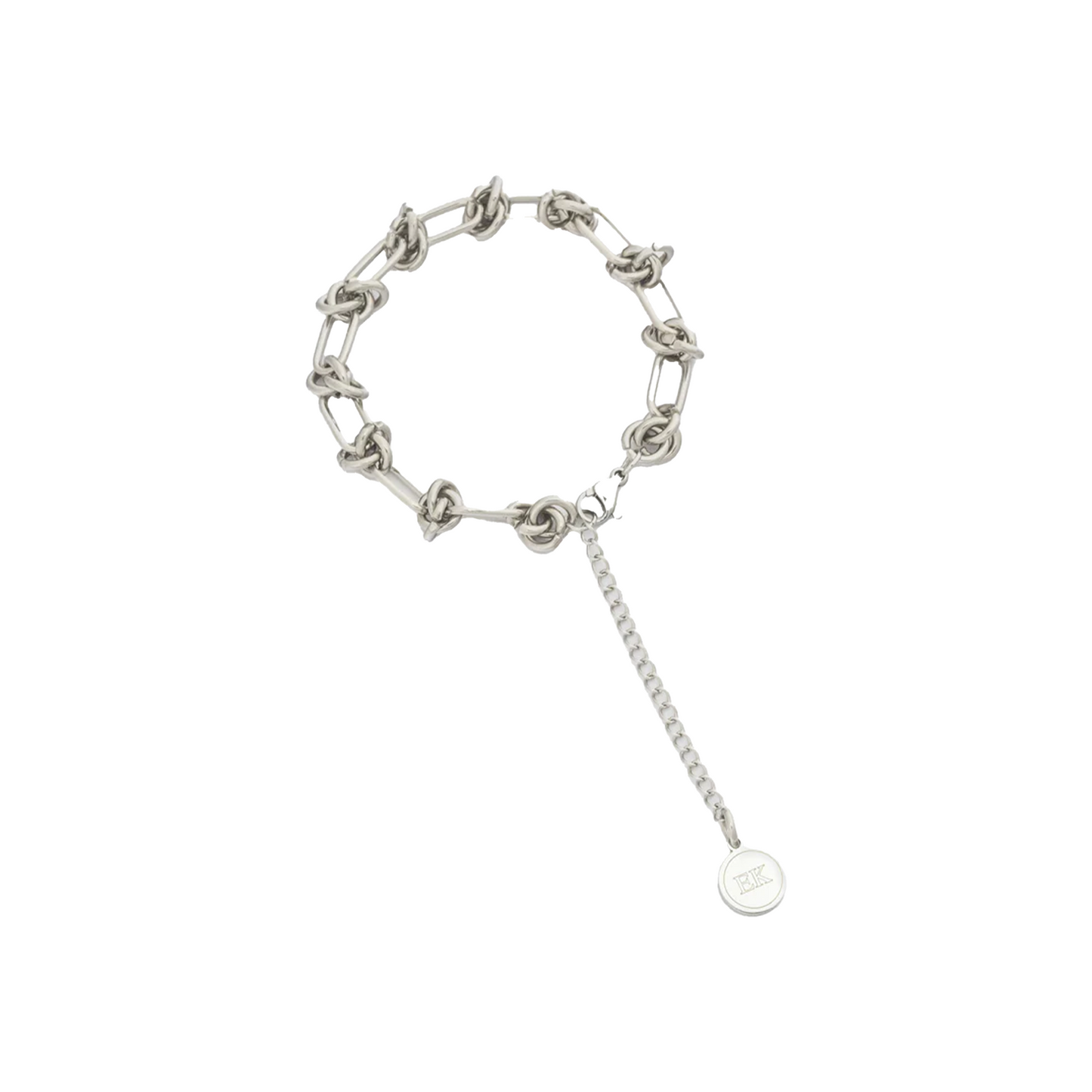 EK Collection Adjustable Loop Link Bracelet Silver