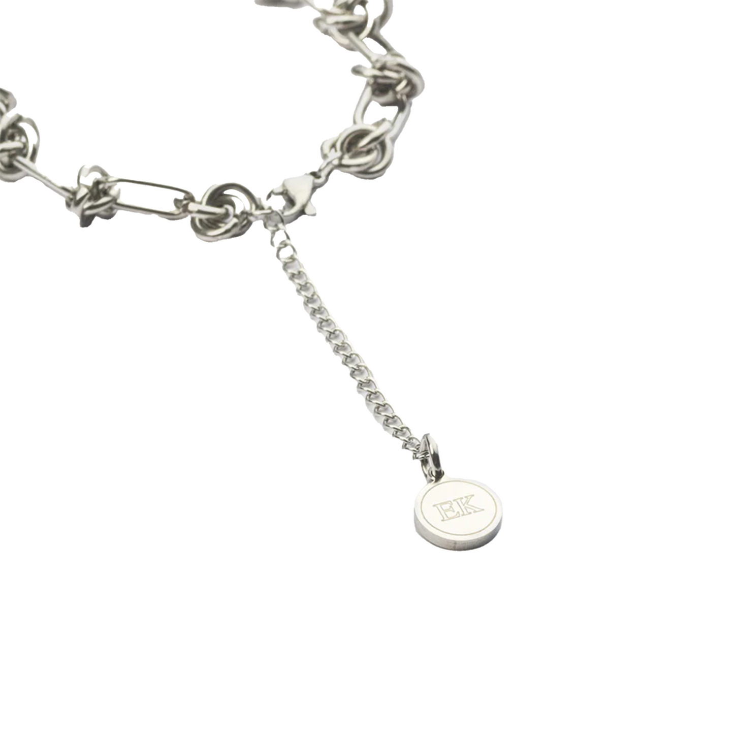 EK Collection Adjustable Loop Link Bracelet Silver