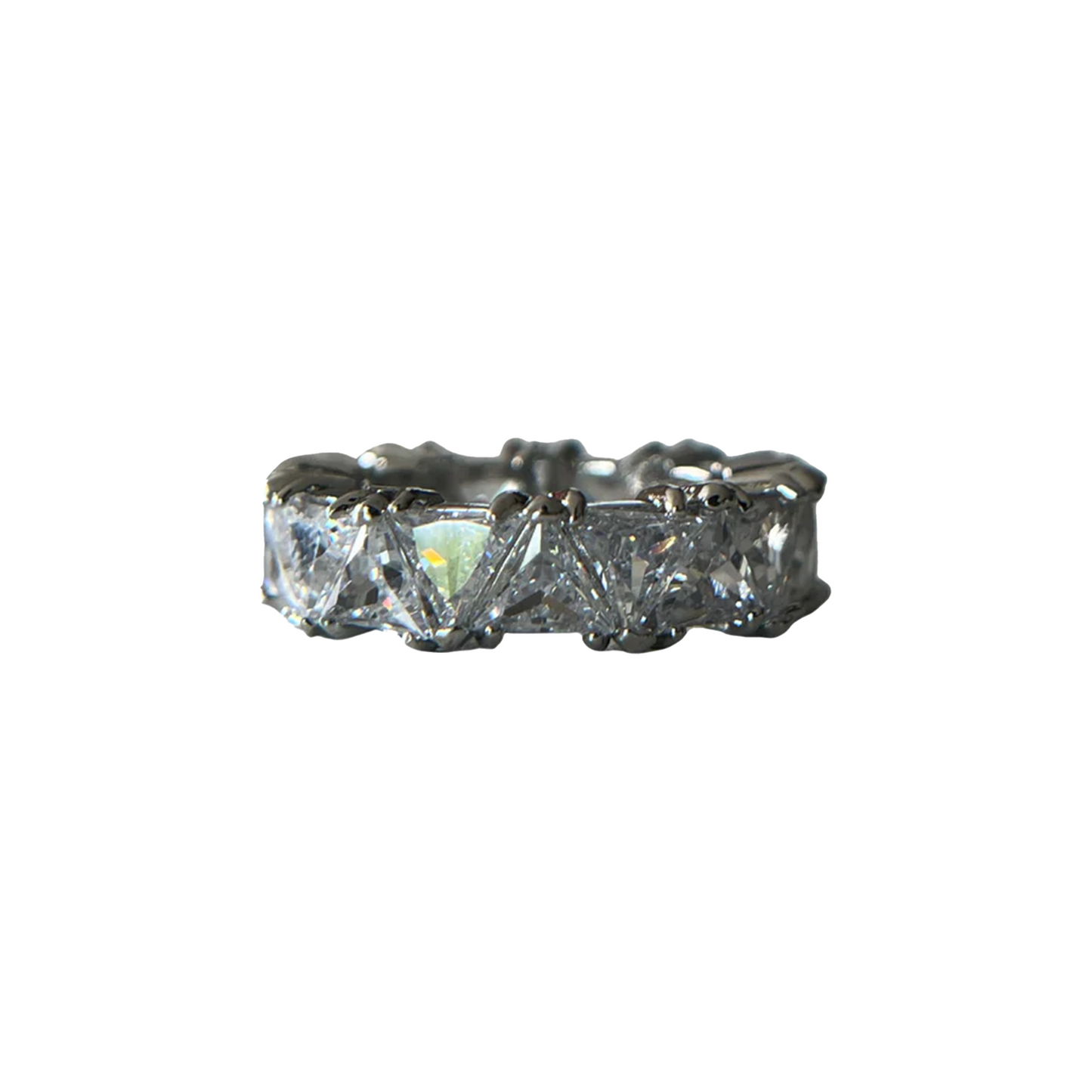 EK Collection Trilliant Ring Silver Carat Hour Silver