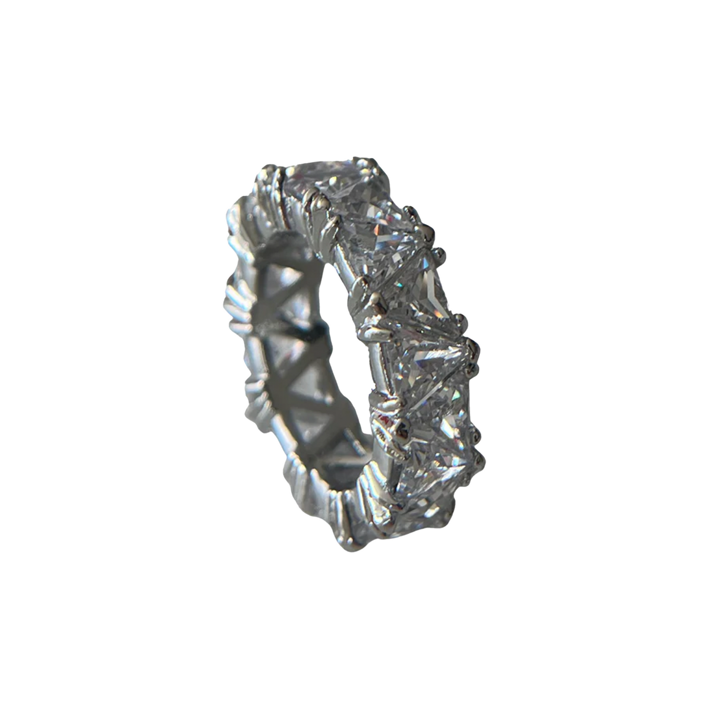 EK Collection Trilliant Ring Silver Carat Hour Silver
