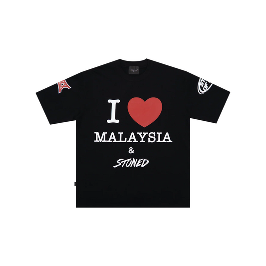 Stoned & Co ® EOT : I Love Malaysia Tee Black (SS25)