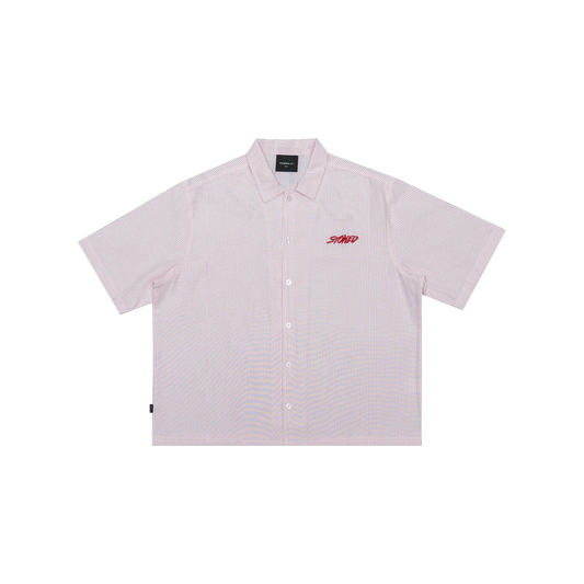 Stoned & Co ® EOT : Stripe Short Sleeved Shirt Pink (SS25)