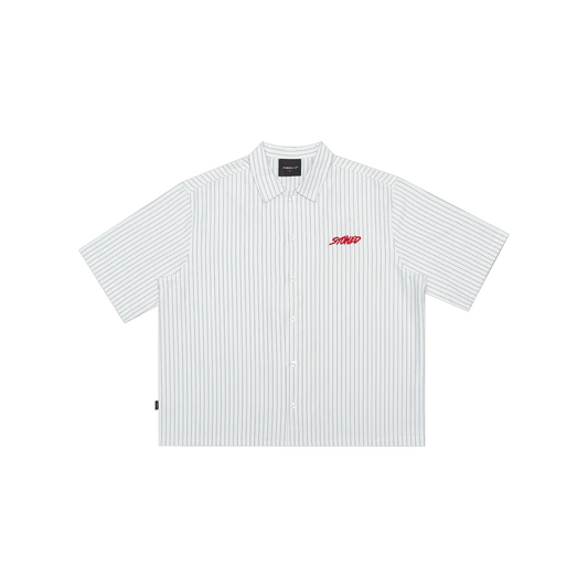 Stoned & Co ® EOT : Stripe Short Sleeved Shirt White (SS25)