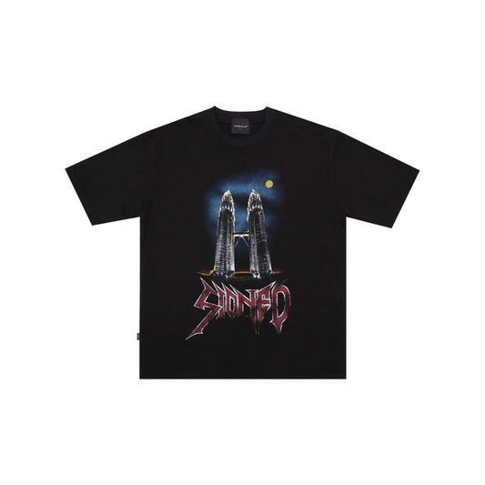 Stoned & Co ® EOT : Twin Tower Washed Tee Black (SS25)