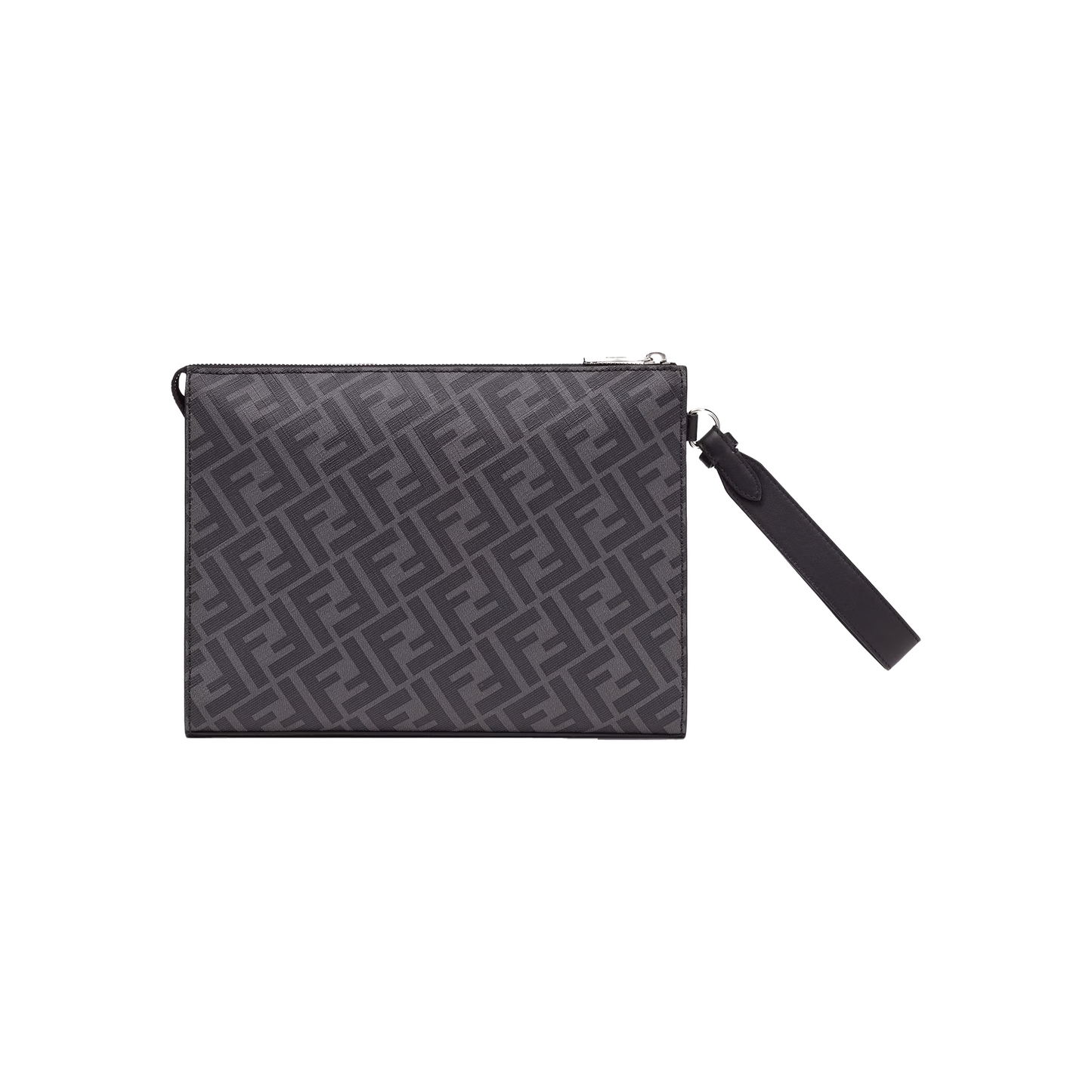 FENDI Diagonal Clutch Fabric Pouch Grey (SS24)