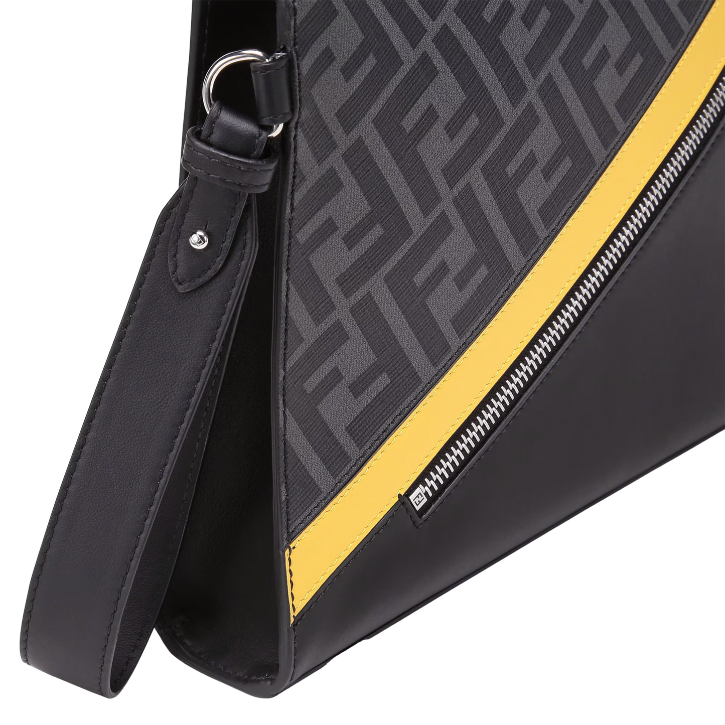 FENDI Diagonal Clutch Fabric Pouch Grey (SS24)