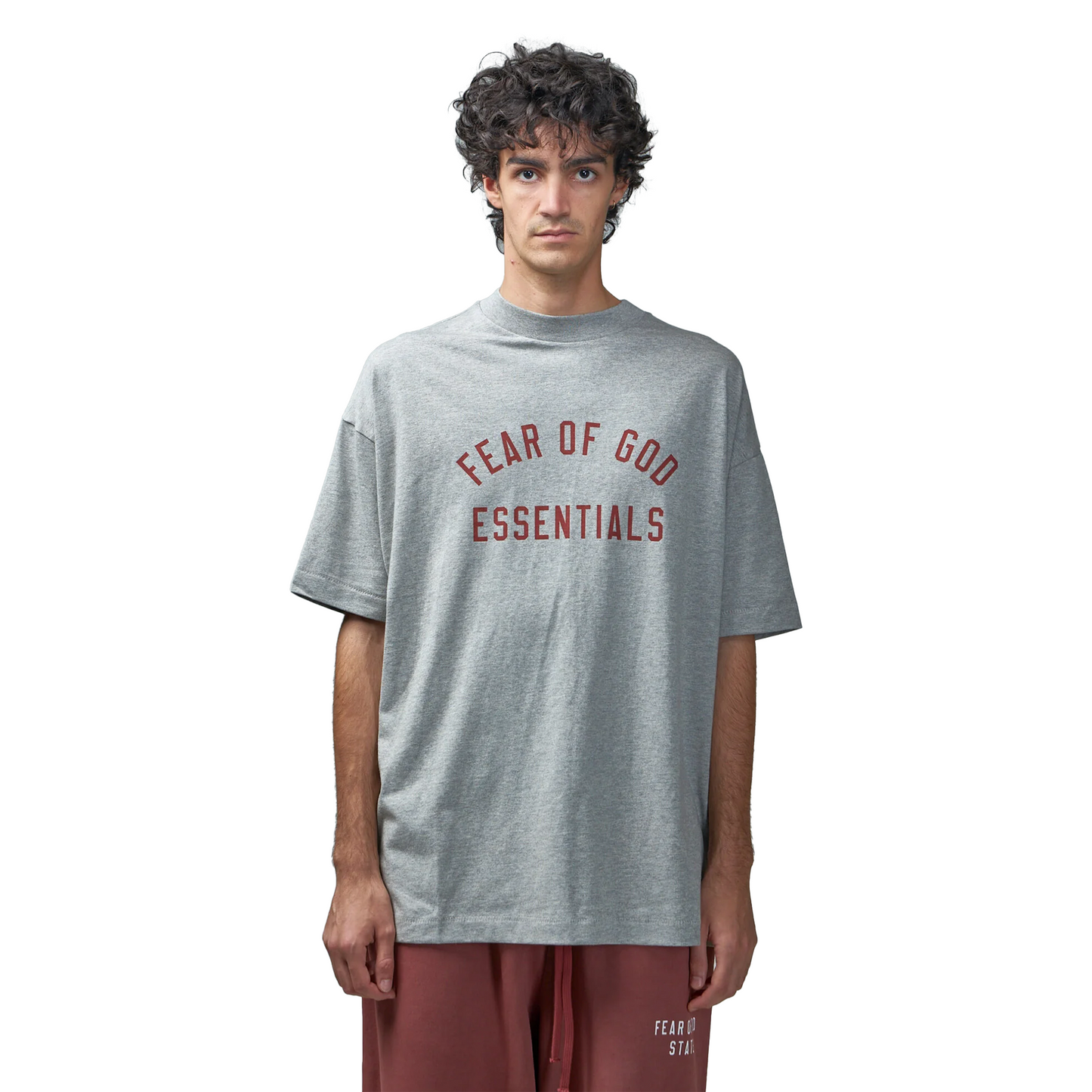Fear of God Essentials Jersey Crewneck Tee Dark Heather Fear of God Essentials Jersey Crewneck Tee Dark Heather