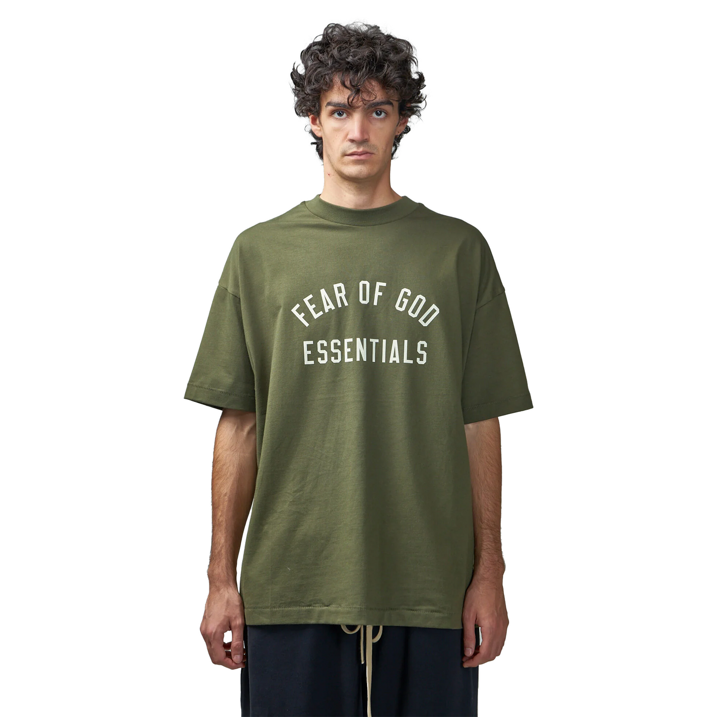 Fear of God Essentials Jersey Crewneck Tee Military (FW24)