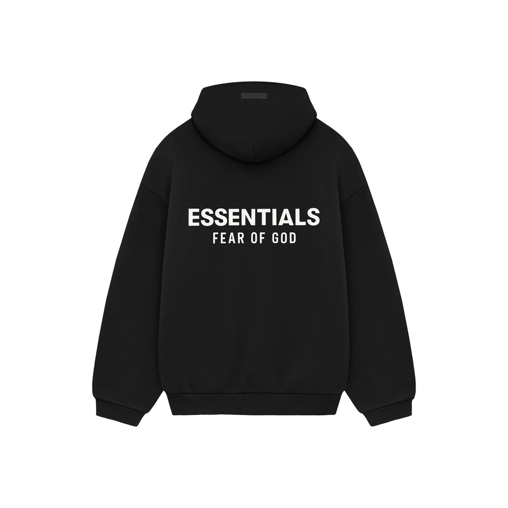 Fear of God Essentials Core Logo Fleece Hoodie Black (FW24)