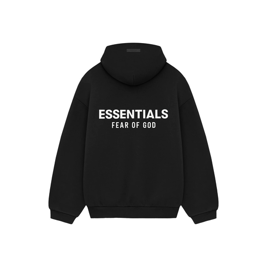 Fear of God Essentials Core Logo Fleece Hoodie Black (FW24)