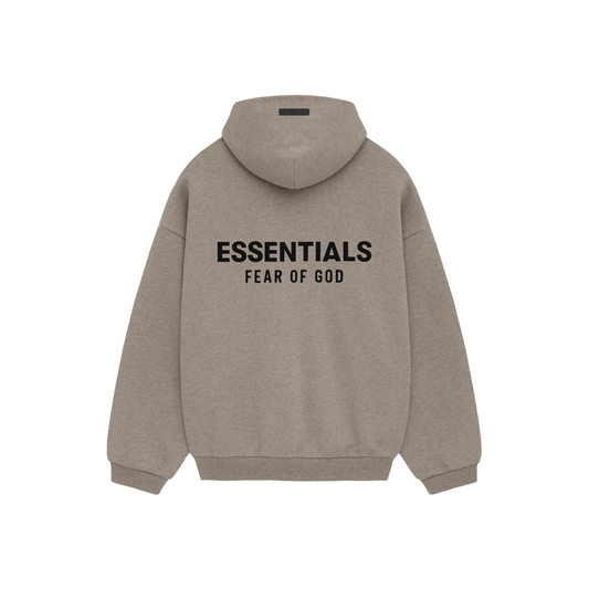 Fear of God Essentials Core Logo Fleece Hoodie Heather Grey (FW24)