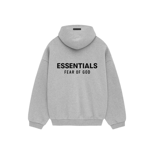 Fear of God Essentials Core Logo Fleece Hoodie Light Heather Grey (FW24)