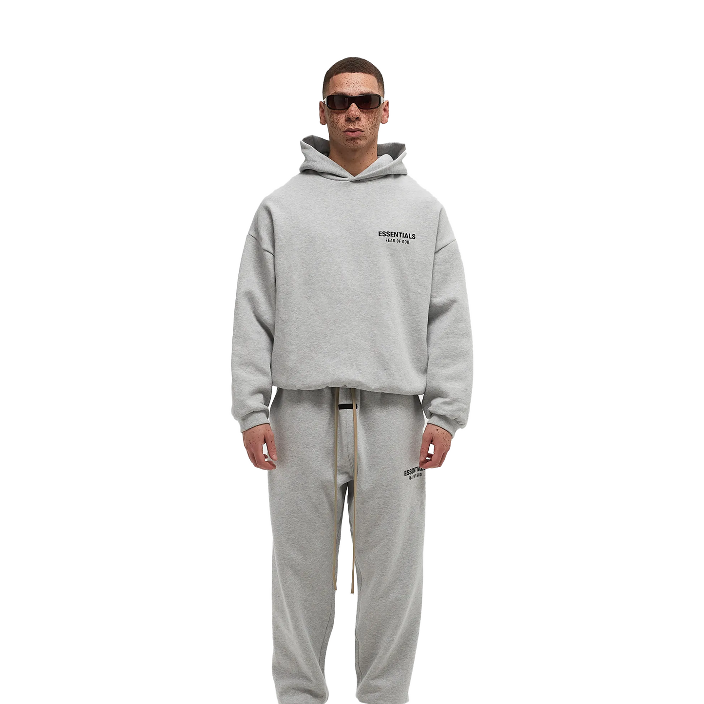 Fear of God Essentials Core Logo Fleece Hoodie Light Heather Grey (FW24)