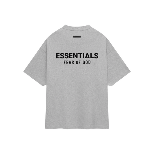Fear of God Essentials Core Logo Jersey Crewneck Tee Light Heather Grey (FW24)