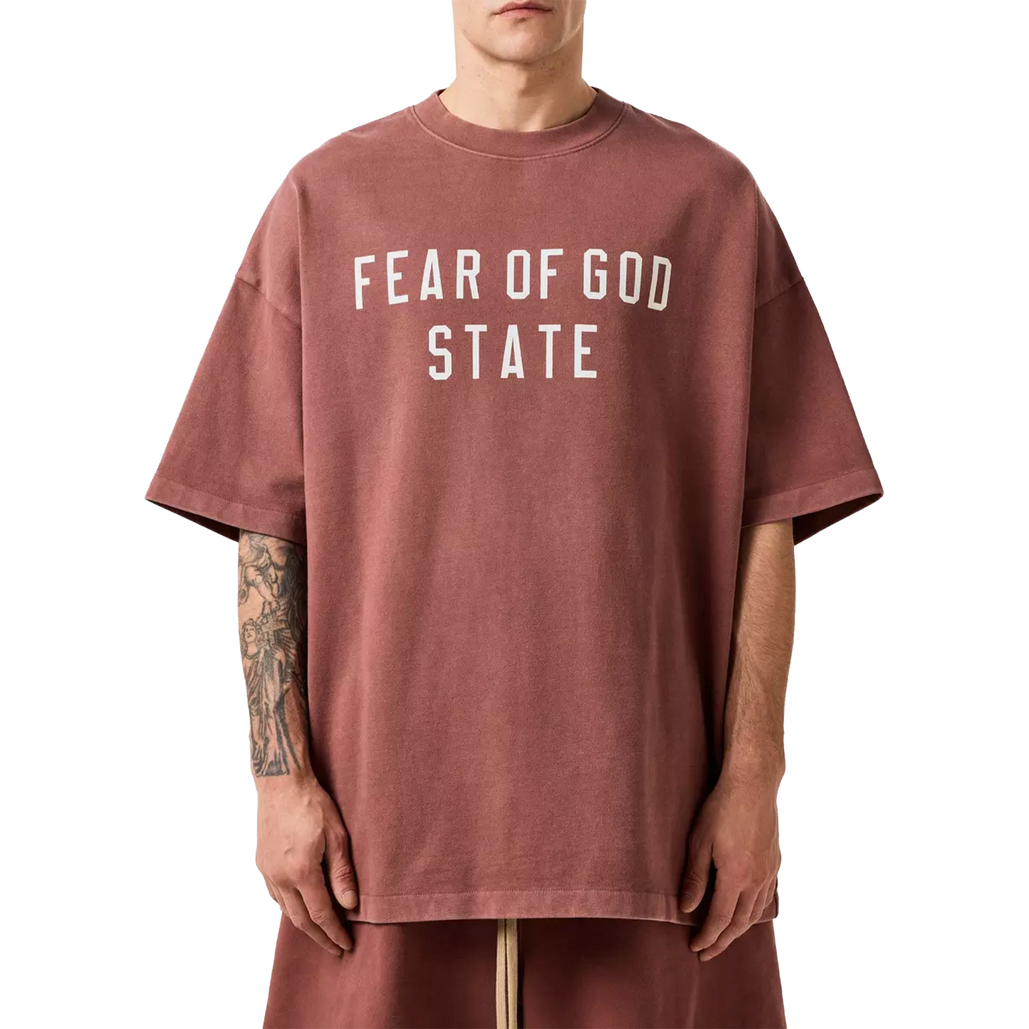 Fear of God Essentials Heavy Crewneck Tee Crimson (FW24)