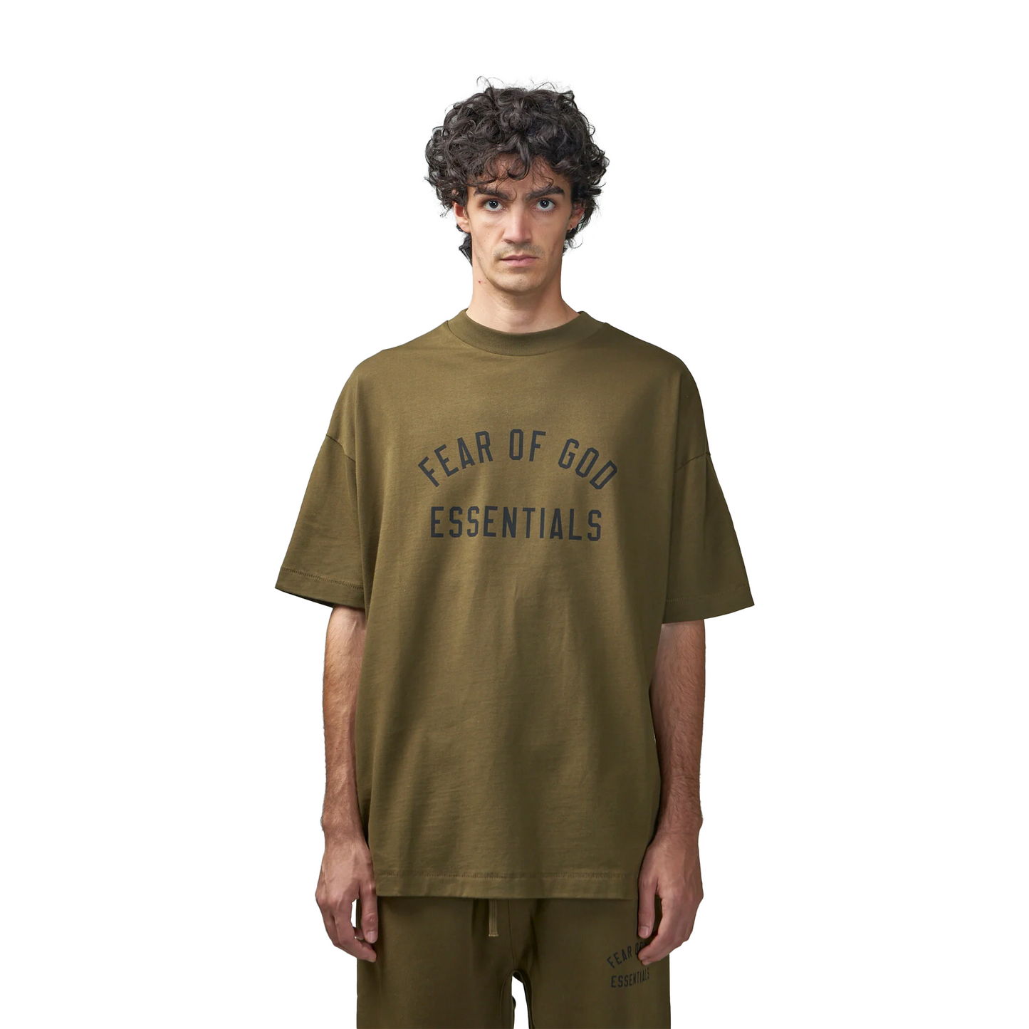 Fear of God Essentials Jersey Crewneck Tee Olive (FW24)