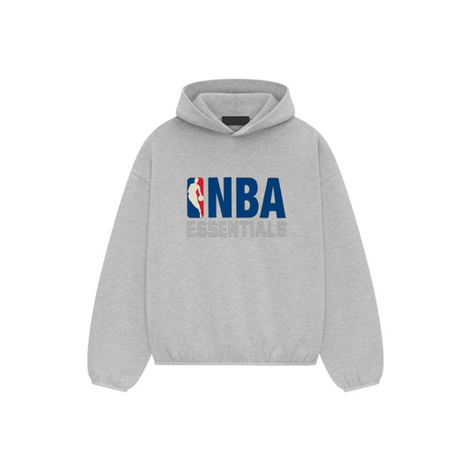 Fear of God Essentials NBA Fleece Logo Hoodie Light Heather (FW24)