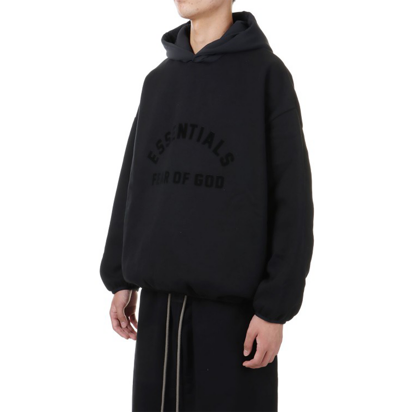 Fear of God Essentials Nylon Fleece Hoodie Black (SS24)