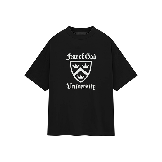 Fear of God Essentials University Logo Heavy Crewneck Tee Black (FW24)