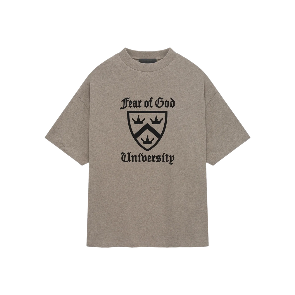 Fear of God Essentials University Logo Heavy Crewneck Tee Heather Gray (FW24)