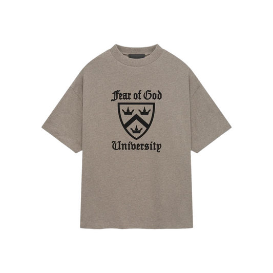 Fear of God Essentials University Logo Heavy Crewneck Tee Heather Gray (FW24)