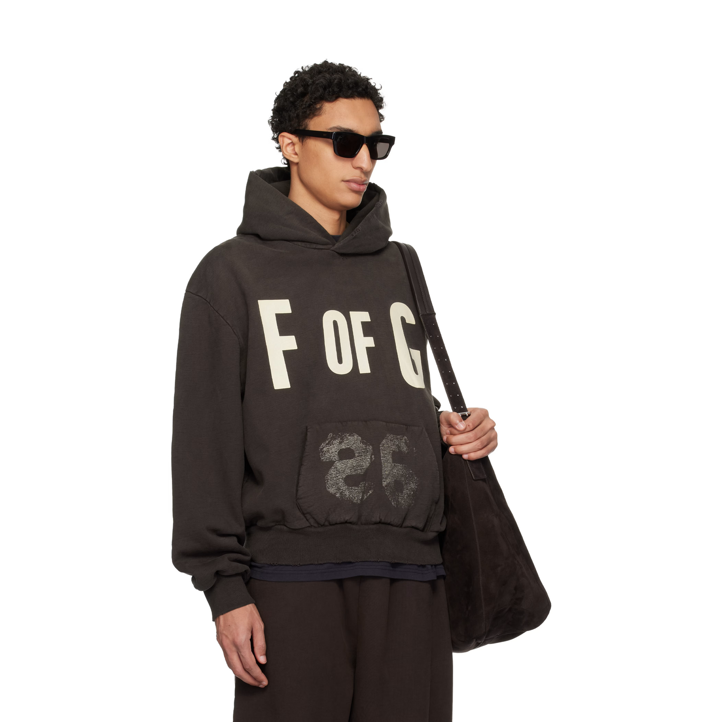 FEAR OF GOD F Of G Classic Half Raglan Hoodie W/ Pocket Dark Brown (SS26)